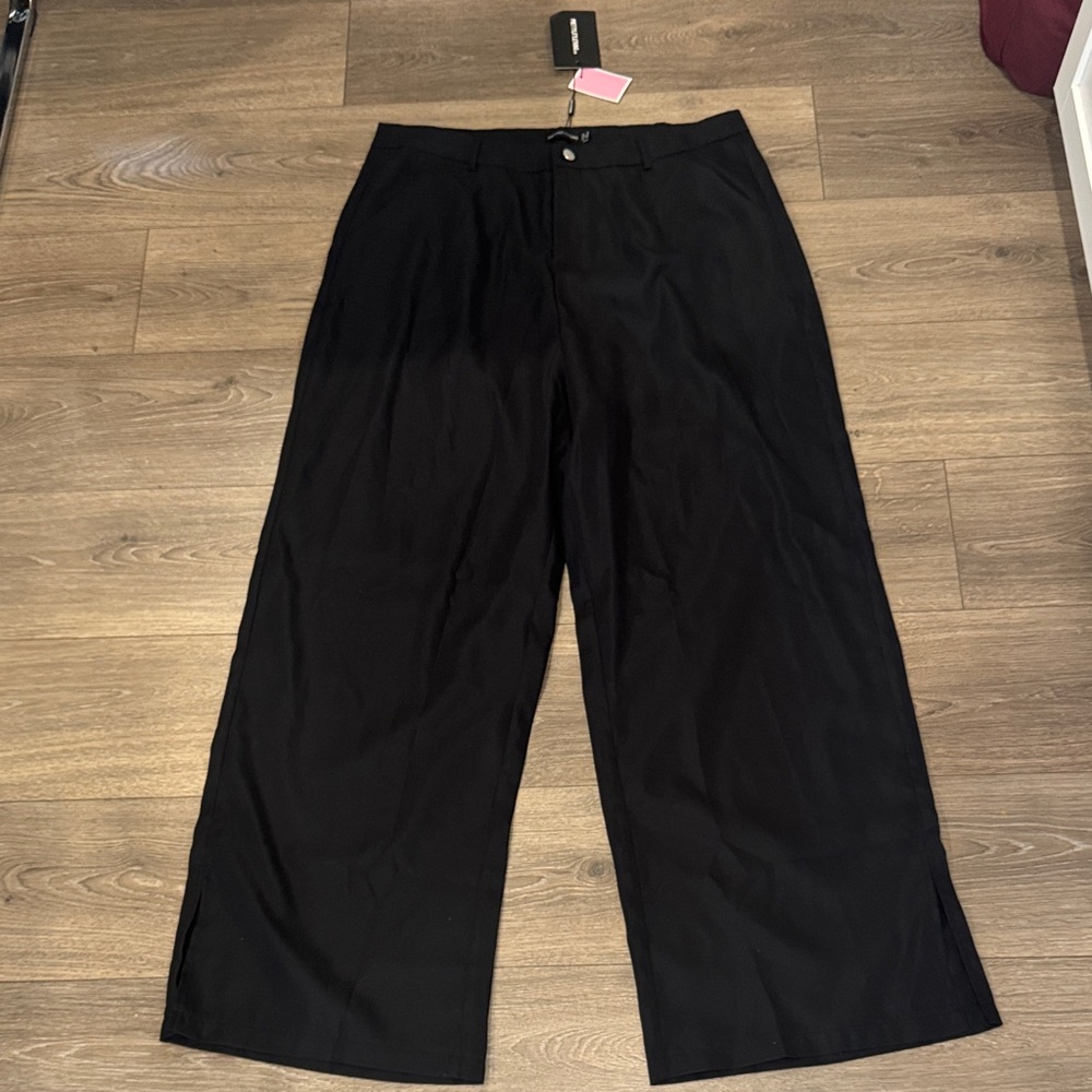 PrettyLittleThing Black Wide Leg Pants